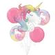 Premium Enchanted Unicorn Foil Balloon Bouquet with Balloon Weight, 13pc